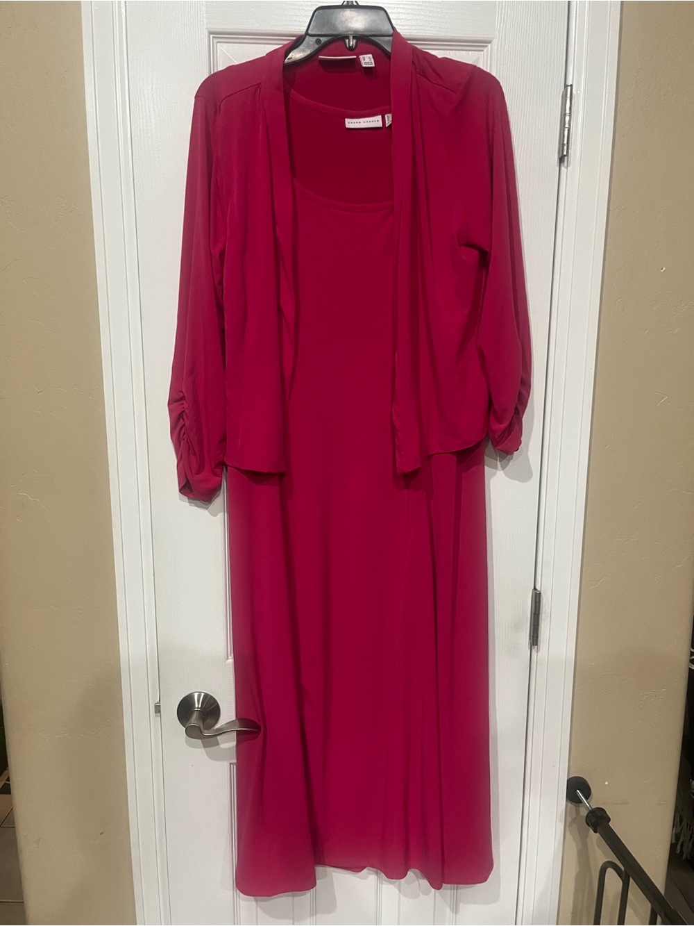 Susan Graver Raspberry pink Maxi Dress with Matching Jacket